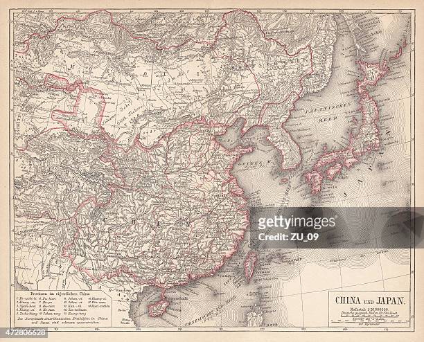 中国、日本、1875 年に発表された - 日本地図点のイラスト素材／クリップアート素材／マンガ素材／アイコン素材