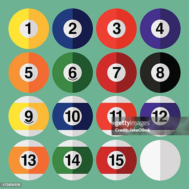 pool balls flat - felt stock illustrations