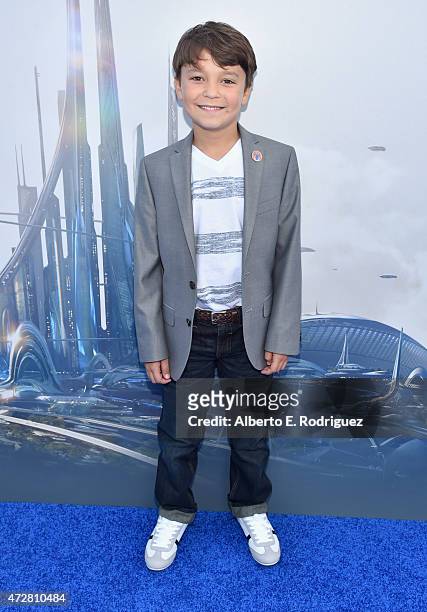 Actor Pierce Gagnon attends the world premiere of Disney's "Tomorrowland" at Disneyland, Anaheim on May 9, 2015 in Anaheim, California.