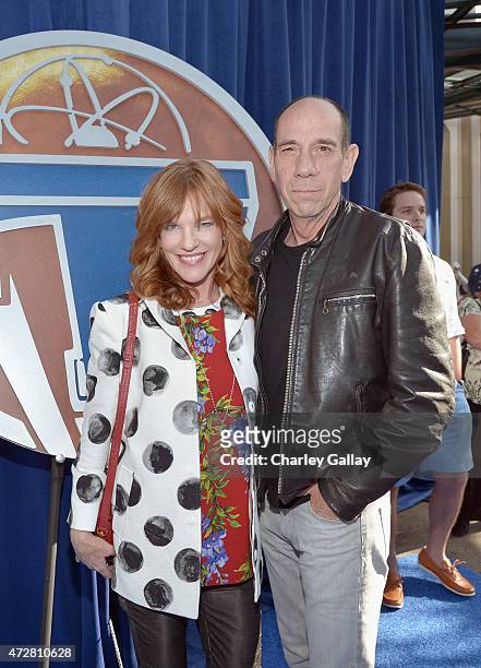 Author Kate Hannan and actor F. Murray Abraham attend the world premiere of Disney's "Tomorrowland" at Disneyland, Anaheim on May 9, 2015 in Anaheim,...