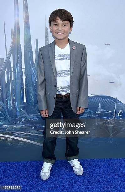 Actor Pierce Gagnon attends the premiere of Disney's "Tomorrowland" at AMC Downtown Disney 12 Theater on May 9, 2015 in Anaheim, California.