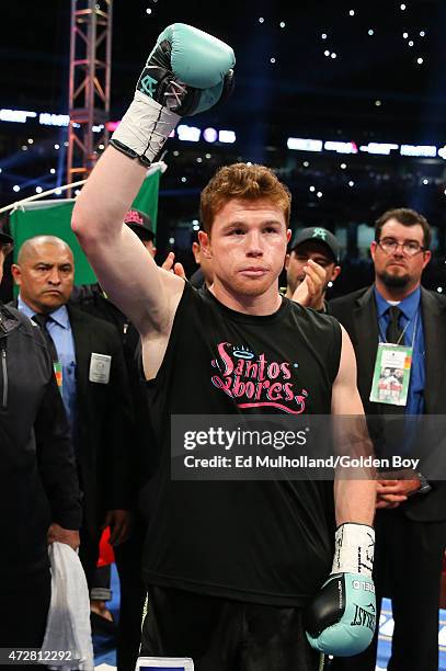 Saul "Canelo" Alvarez before his bout against James Kirkland at Minute Maid Park on May 9, 2015 in Houston, Texas.