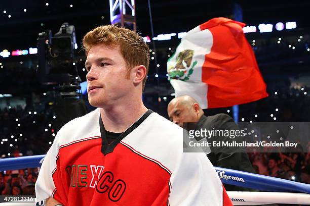 Saul "Canelo" Alvarez before his bout against James Kirkland at Minute Maid Park on May 9, 2015 in Houston, Texas.