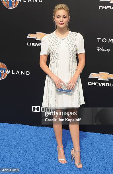 Actress Olivia Holt arrives at the Los Angeles Premiere of Disney's "Tomorrowland" at AMC Downtown Disney on May 9, 2015 in Lake Buena Vista, Florida.