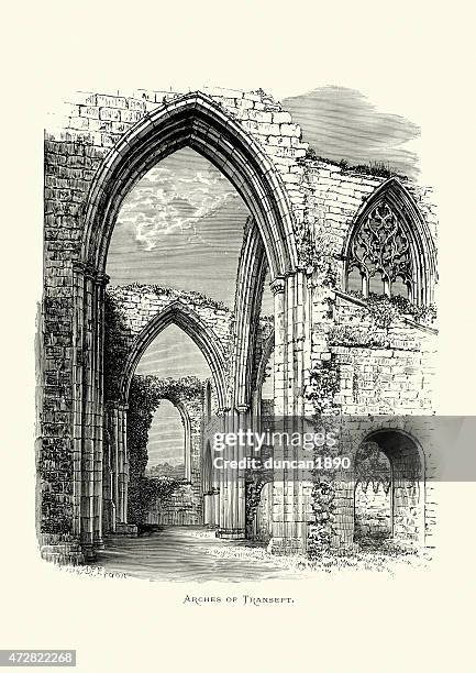 ボルトン寺院、ヨークシャー、イギリス-アーチーズの transept - yorkshire dales national park点のイラスト素材／クリップアート素材／マンガ素材／アイコン素材