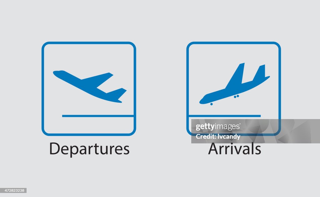 Departures and arrivals symbol