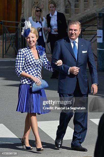 Princess Camilla of Bourbon-two Sicilies and Prince Charles of Bourbon-two Sicilies attend The Baptism Of The Princely Children at The Monaco...