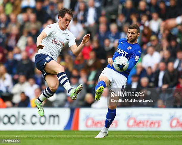 Neil Kilkenny of Preston North End and Jimmy Ryan of Chesterfield for the ball during the Sky Bet League One Playoff Semi-Final second leg match...