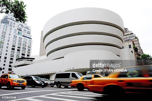 An exterior view along Fifth Avenue May 14, 2009 of the Guggenheim Museum in New York as the museum marks its 50th anniversary with an exhibition...