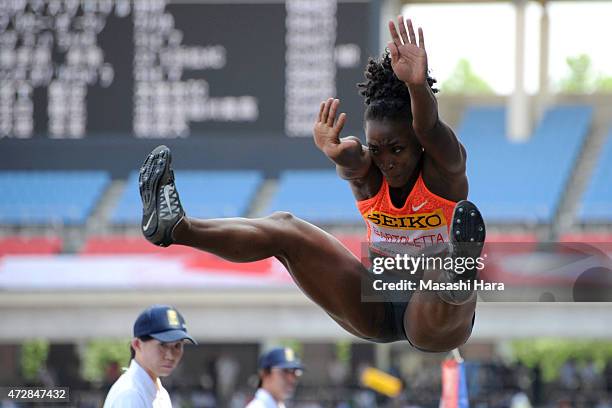 Tianna Bartoletta competes in the Long Jump during the Seiko Golden Grand Prix Tokyo 2015 at Todoroki Stadium on May 10, 2015 in Kawasaki, Japan.