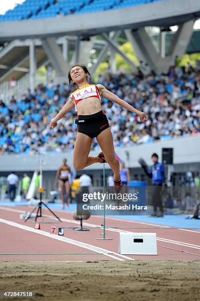 Konomi Kai competes in the Long Jump during the Seiko Golden Grand Prix Tokyo 2015 at Todoroki Stadium on May 10, 2015 in Kawasaki, Japan.