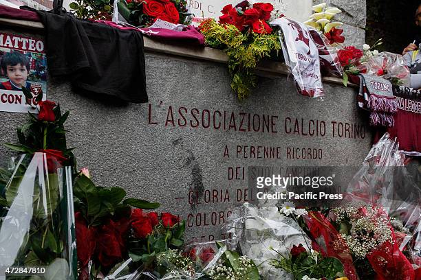 Flowers laid at the Basilica of Superga, in commemoration of the Grande Torino tragedy. The commemoration of the 66th anniversary of the tragedy of...