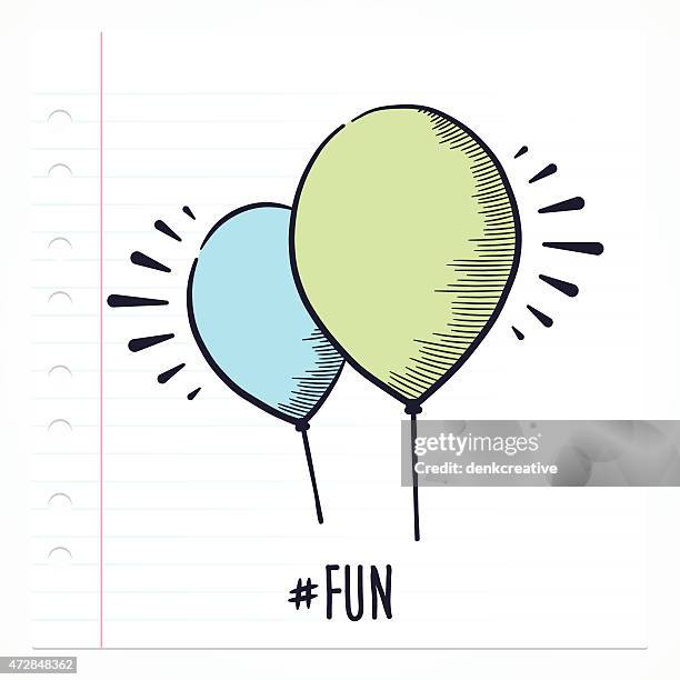 doodle balloon icon - air scribbles stock illustrations