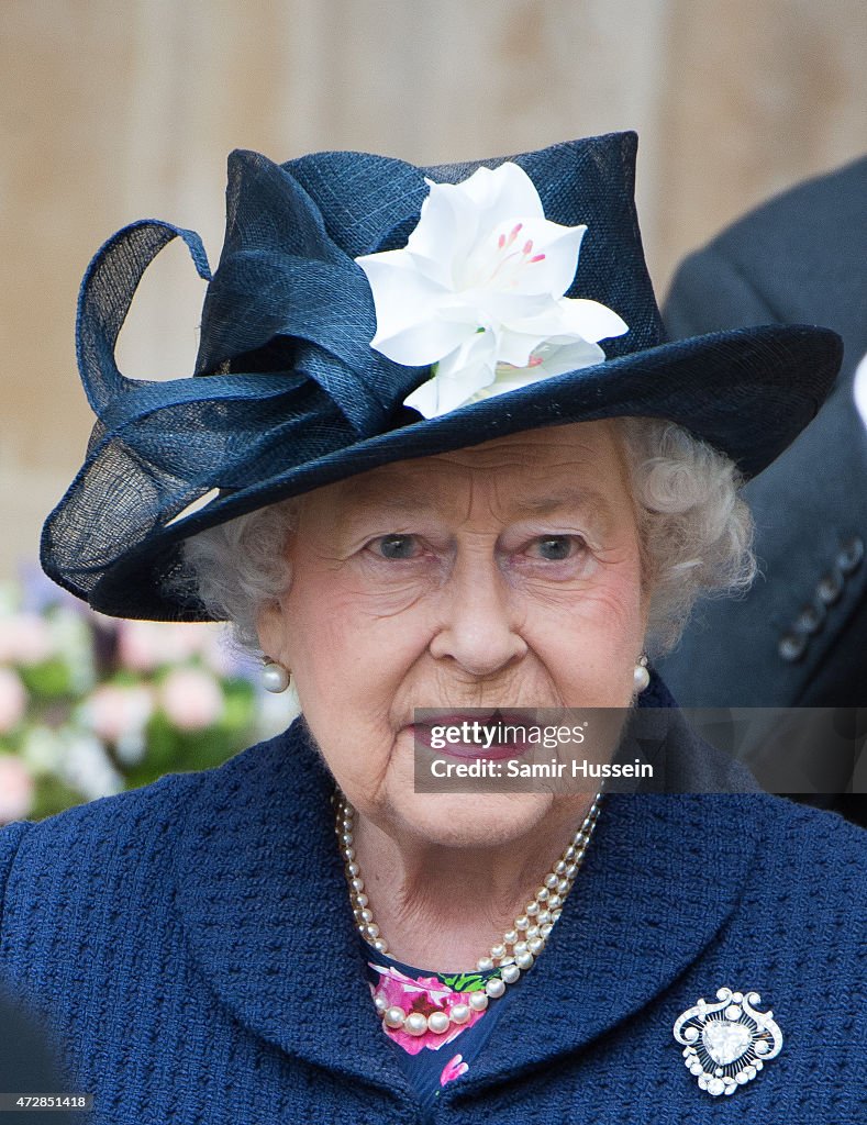 Queen Elizabeth II attends a Service of Thanksgiving to mark the 70th ...