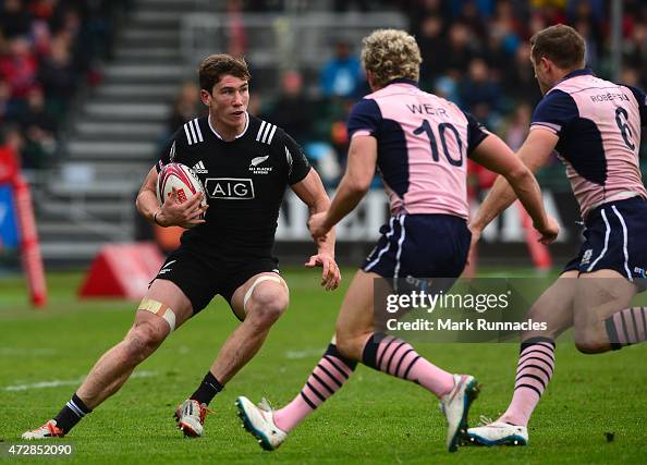 Sam Dickson Rugby Sam Dickson of New Zealand is closed down Russell Weir and Mark... News ...