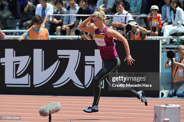 Madara Palameika competes in javelin throw during the Seiko Golden Grand Prix Tokyo 2015 at Todoroki Stadium on May 10, 2015 in Kawasaki, Japan.
