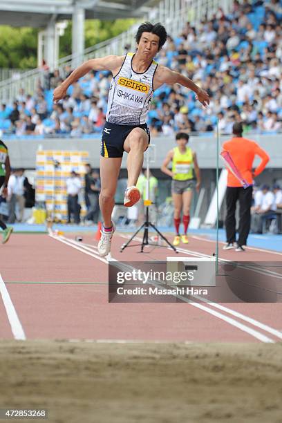 Kazuyoshi Ishikawa competes in Triple Jump during the Seiko Golden Grand Prix Tokyo 2015 at Todoroki Stadium on May 10, 2015 in Kawasaki, Japan.