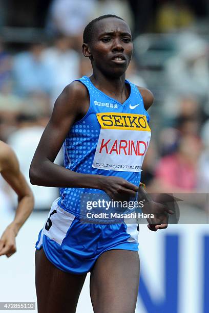 Ann Karindi competes in the 1500m during the Seiko Golden Grand Prix Tokyo 2015 at Todoroki Stadium on May 10, 2015 in Kawasaki, Japan.