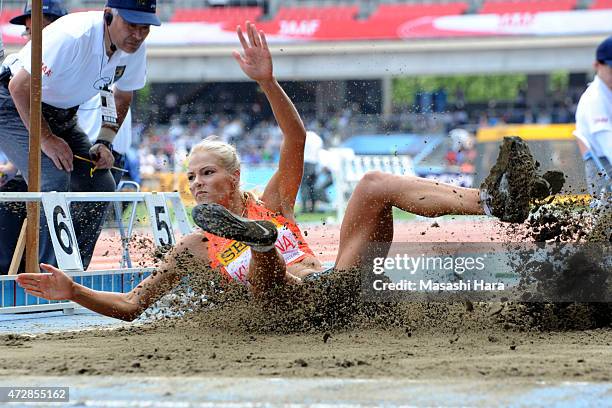 Darya Klishina competes in the Long Jump during the Seiko Golden Grand Prix Tokyo 2015 at Todoroki Stadium on May 10, 2015 in Kawasaki, Japan.