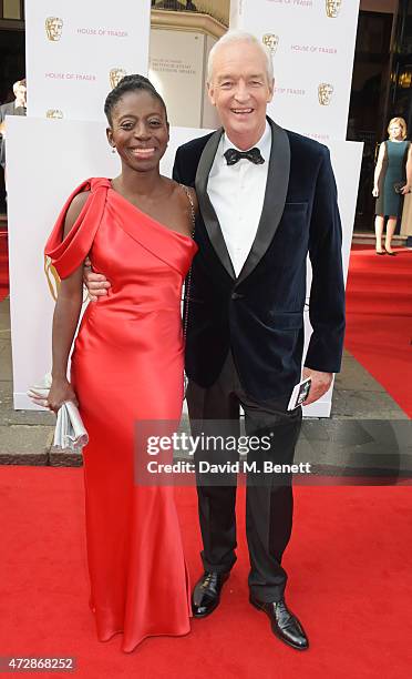 Precious Lunga and Jon Snow attend the House of Fraser British Academy Television Awards at Theatre Royal, Drury Lane, on May 10, 2015 in London,...