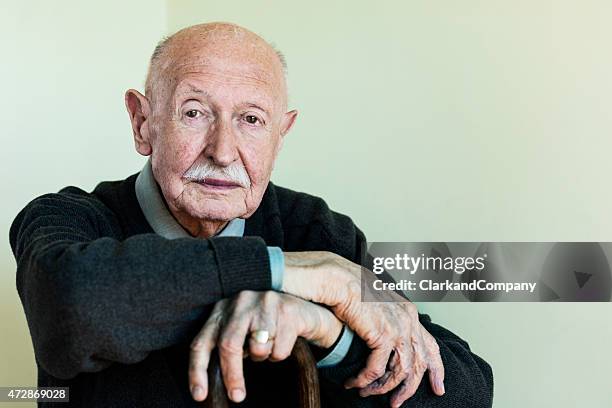 portrait of a 90 year old man - dignity elderly stock pictures, royalty-free photos & images