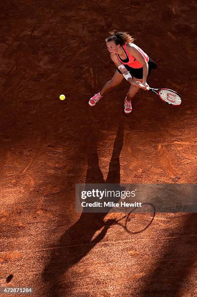 Katerina Siniakova of Czech Republic on her way to victory against Kristina Mladenovic of France during Day One of The Internazionali BNL d'Italia...