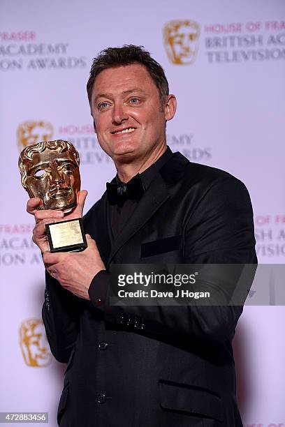 Jeff Pope winner of the Special Award poses in the winners room at the House of Fraser British Academy Television Awards at Theatre Royal on May 10,...