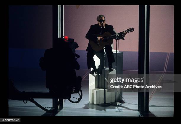 Show Coverage - Airdate: April 14, 1969. PRODUCTION SHOT OF JOSE FELICIANO PERFORMING "THE WINDMILLS OF YOUR MIND" FROM "THE THOMAS CROWN AFFAIR"