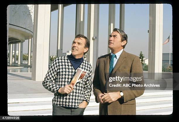 Behind-the-Scenes Coverage - Airdate: April 14, 1969. SHOW PRODUCER / DIRECTOR GOWER CHAMPION AND GREGORY PECK, ACADEMY PRESIDENT AND BEST ORIGINAL...