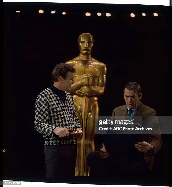 Behind-the-Scenes Coverage - Airdate: April 14, 1969. SHOW PRODUCER / DIRECTOR GOWER CHAMPION AND GREGORY PECK, ACADEMY PRESIDENT AND BEST ORIGINAL...