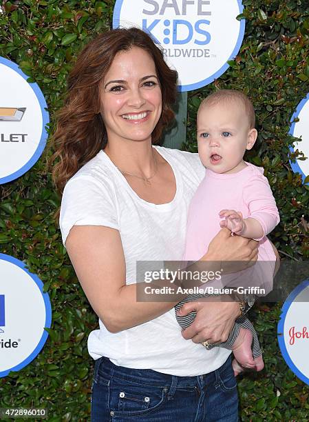 Actress Rebecca Budig and daughter Charlotte Jo Benson attend Safe Kids Day at The Lot on April 26, 2015 in West Hollywood, California.