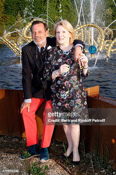 Creator of the "Bosquet du Theatre d'eau", Louis Benech and President of the Versailles Castle, Catherine Pegard attend the Inauguration of the...