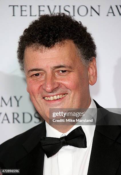 Steven Moffat poses in the winners room at the House of Fraser British Academy Television Awards at Theatre Royal on May 10, 2015 in London, England.