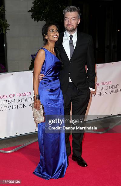 Konnie Huq and Charlie Brooker attends the After Party dinner for the House of Fraser British Academy Television Awards at The Grosvenor House Hotel...