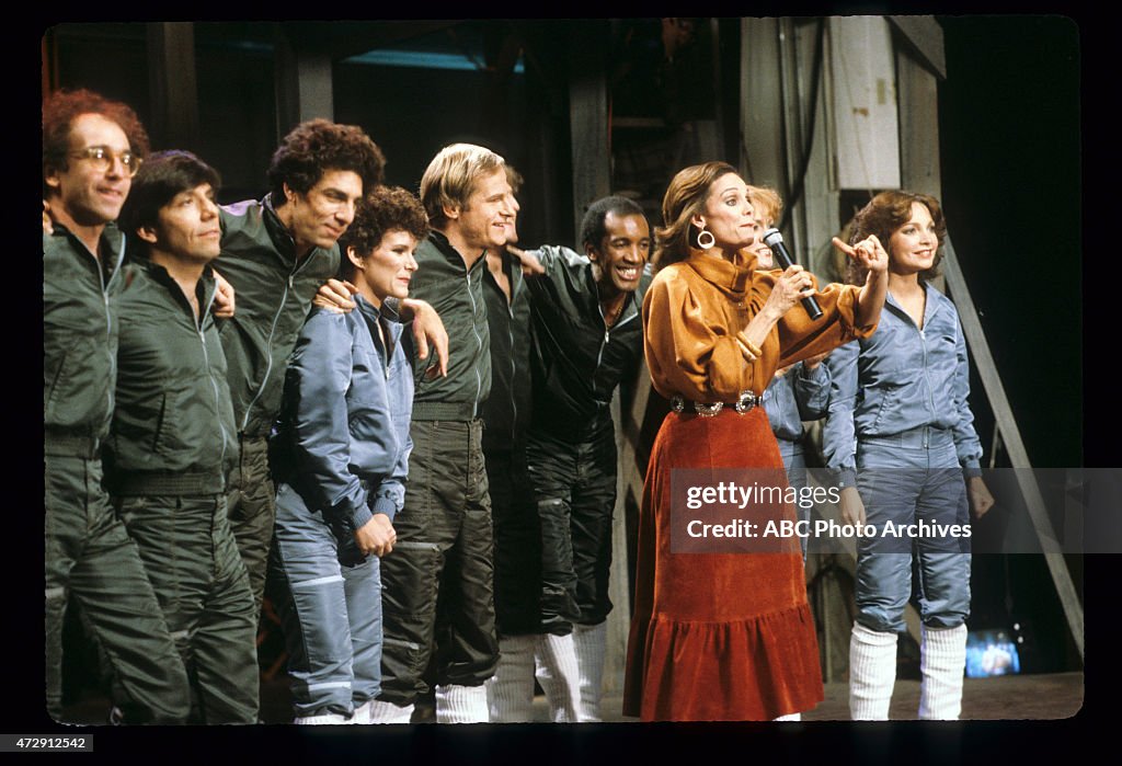 L-R: LARRY DAVID;BRUCE MAHLER;MICHAEL RICHARDS;MARYEDITH BURRELL;JOHN ROARKE;MARK BLANKFIELD;DARROW IGUS;VALERIE HARPER;BRANDIS KEMP;MELANIE CHARTOFF