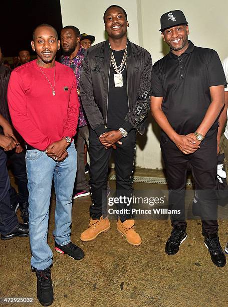 Ruggs, Meek Mill and Alex Gidewon attend Compound on April 18, 2015 in Atlanta, Georgia.