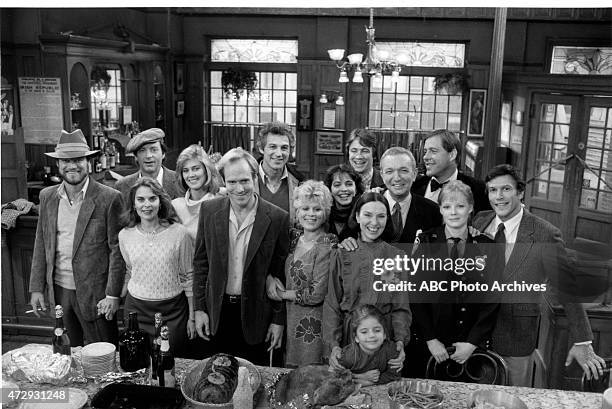 Thanksgiving Show Coverage - Shoot Date: November 8, 1982. FRONT ROW : RON HALE;NANCY ADDISON;WILL PATTON;ILENE KRISTEN;HELEN GALLAGHER;JENNY REBECCA...