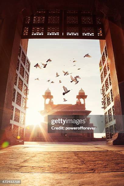 diwan-i-khas at the ancient city of fatehpur sikri, india - uttar pradesh stockfoto's en -beelden