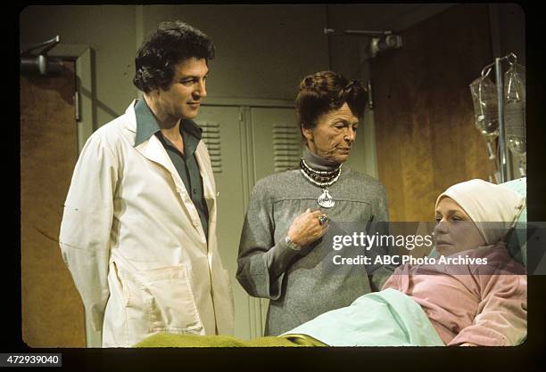 Show Coverage - Shoot Date: February 4, 1976. L-R: JOHN GABRIEL;GALE SONDERGAARD;DIANA VAN DER VLIS
