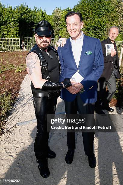 Designer Peter Marino and Lawyer Kristen Van Riel attend the Inauguration of the "Bosquet du Theatre d'eau" of the Chateau de Versailles on May 10,...