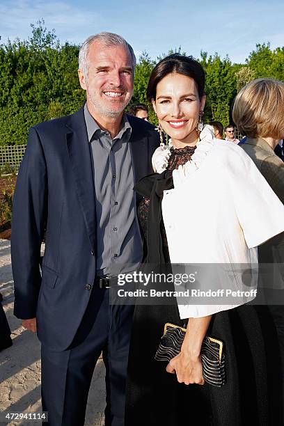 Adriana Abascal and her husband Emmanuel Schreder attend the Inauguration of the "Bosquet du Theatre d'eau" of the Chateau de Versailles on May 10,...