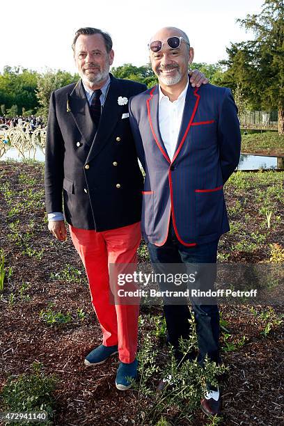 The "Bosquet du Theatre d'eau", Louis Benech and Christian Louboutin attend the Inauguration of the "Bosquet du Theatre d'eau" of the Chateau de...