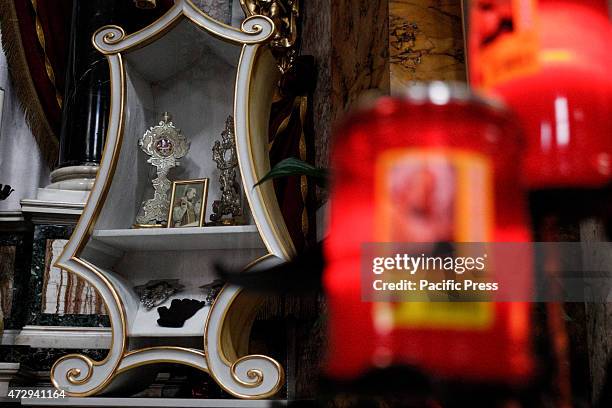 Relics of St. Padre Pio in the Catholic Church of St. Saviour in Laurel.