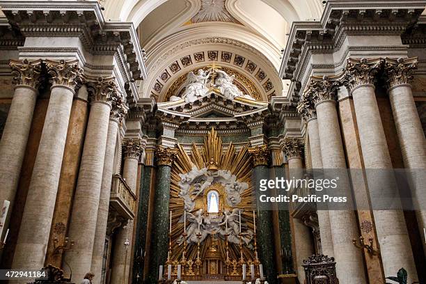 Inside the Catholic Church of St. Saviour in Laurel in Rome.