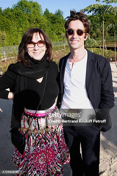 Contemporary Artist Sophie Calle and Star Dancer Benjamin Pech attend the Inauguration of the "Bosquet du Theatre d'eau" of the Chateau de Versailles...