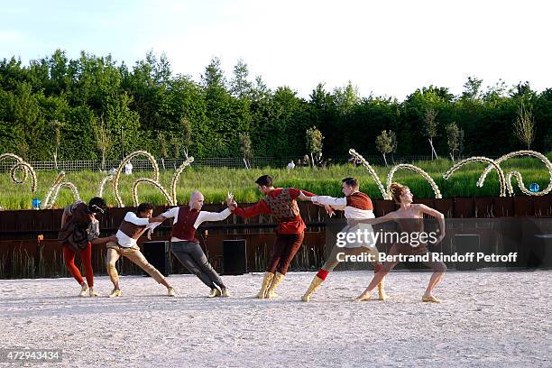 Dancers from "L.A. Dance Project" perform in the Ballet "O'de", presented exclusively during the Inauguration of the "Bosquet du Theatre d'eau" of...