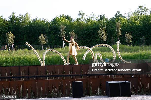 Dancer Lil Buck from "L.A. Dance Project" performs in the Ballet "O'de", presented exclusively during the Inauguration of the "Bosquet du Theatre...