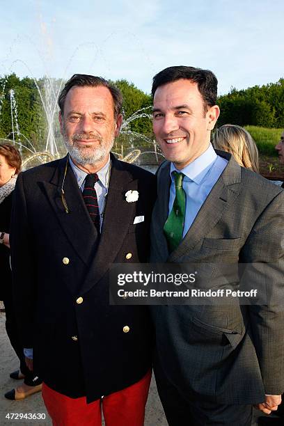 Creator of the "Bosquet du Theatre d'eau", Louis Benech and Olivier Josse attend the Inauguration of the "Bosquet du Theatre d'eau" of the Chateau de...