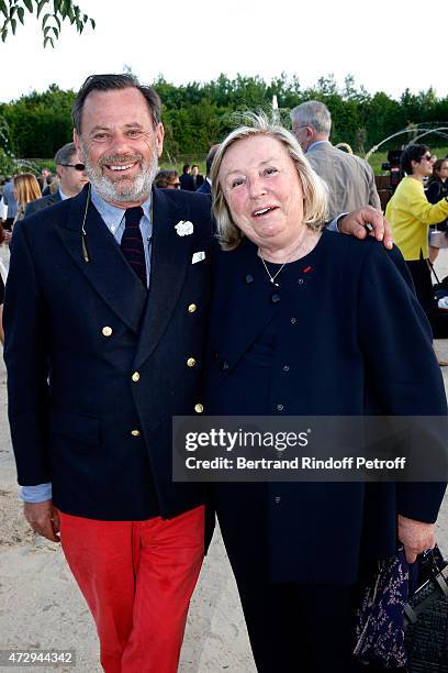 Creator of the "Bosquet du Theatre d'eau", Louis Benech and Miss Francois Pinault attend the Inauguration of the "Bosquet du Theatre d'eau" of the...