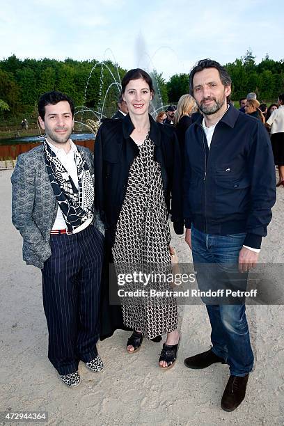 Fashion Desiner Alexis Mabille, Choreographer Marie-Agnes Gillot and Contemporary Artist Xavier Veilhan attend the Inauguration of the "Bosquet du...